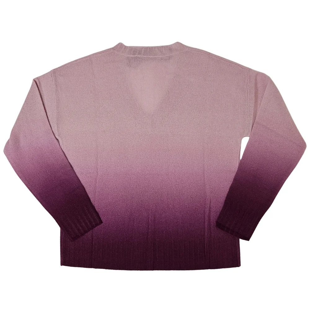 Greyson Anila Sweater 100% Cashmere Canyon Multi Ombre V-Neck NWT